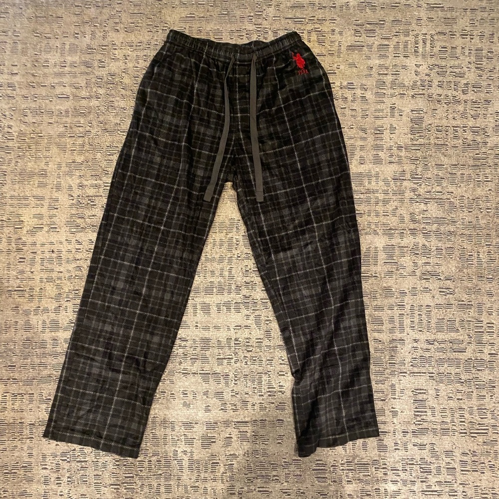 MENS SMALL POLO Pajama pants Black